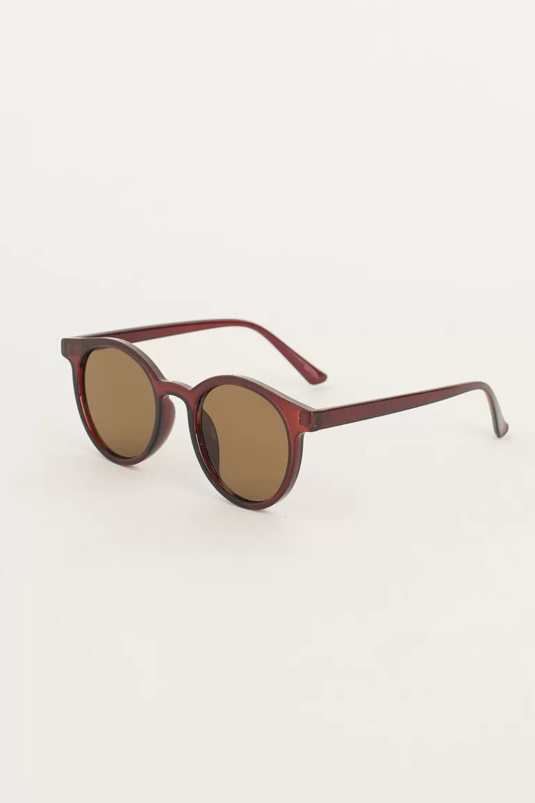 Women Olive Clothing Uyuni Sunglasses, Cherry Brown
