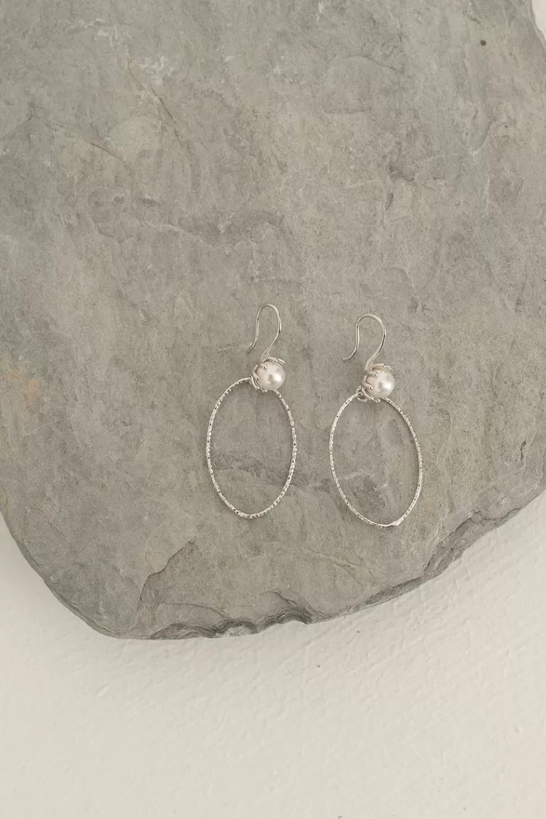 Women Olive Clothing Venus Pearl Earrings, Sterling Silver