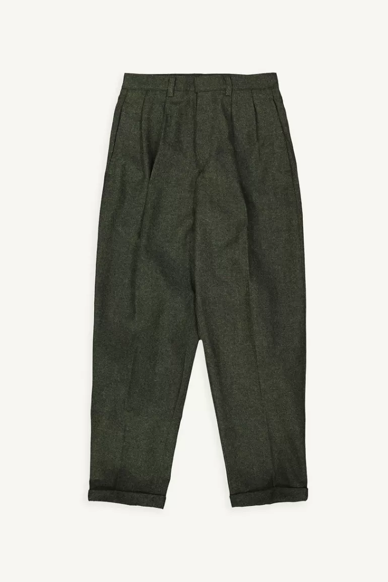 Women Olive Clothing Volk Wool Trousers, Forest