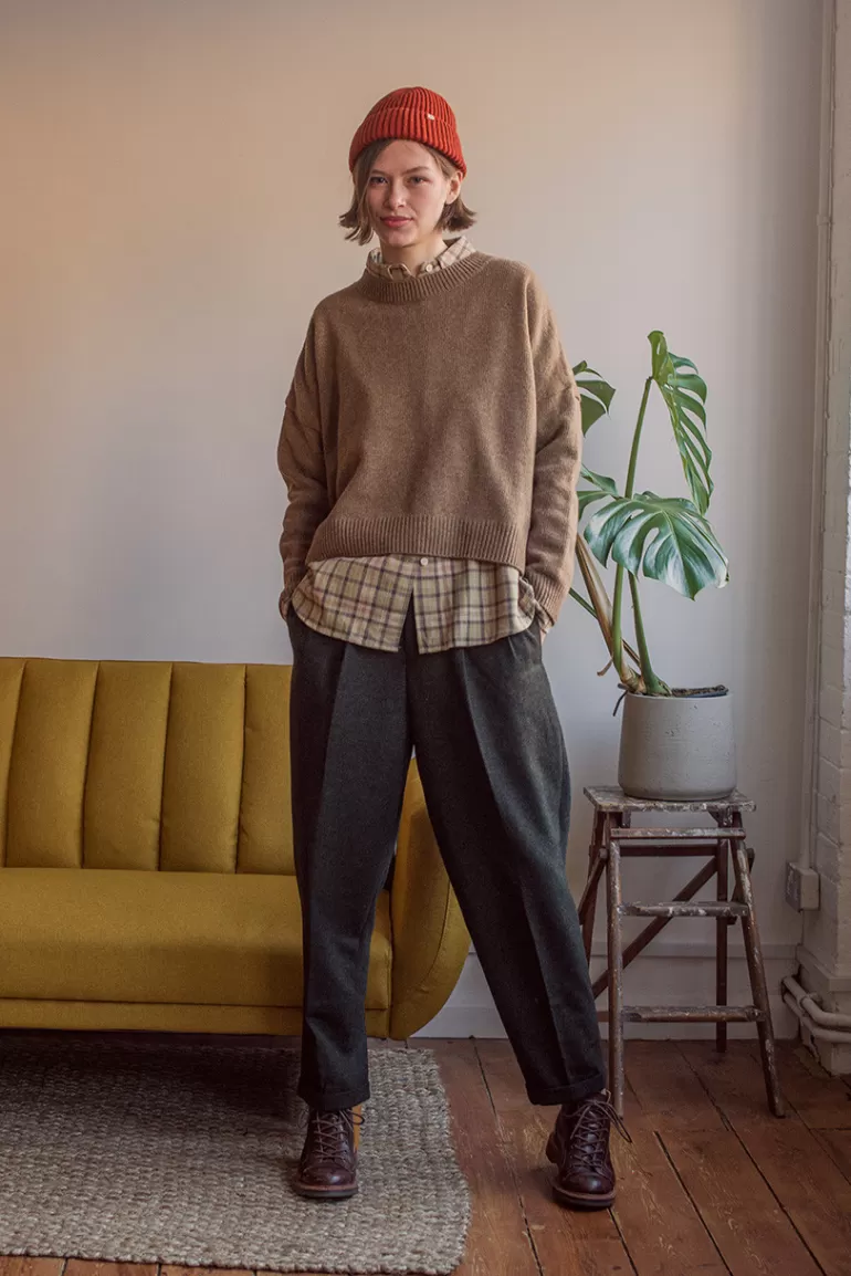 Women Olive Clothing Volk Wool Trousers, Forest
