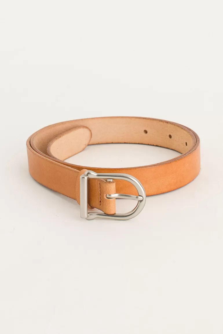 Women Olive Clothing W Half Oval Belt, Camel