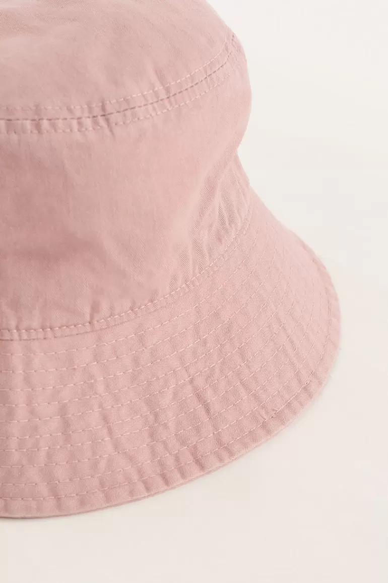 Women Olive Clothing Washed Colour Brimmed Hat, Pink