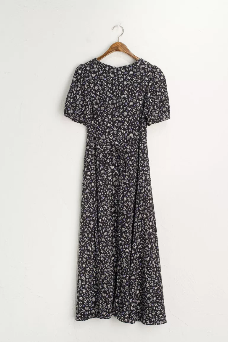 Women Olive Clothing Wildflower Printed Dress, Black