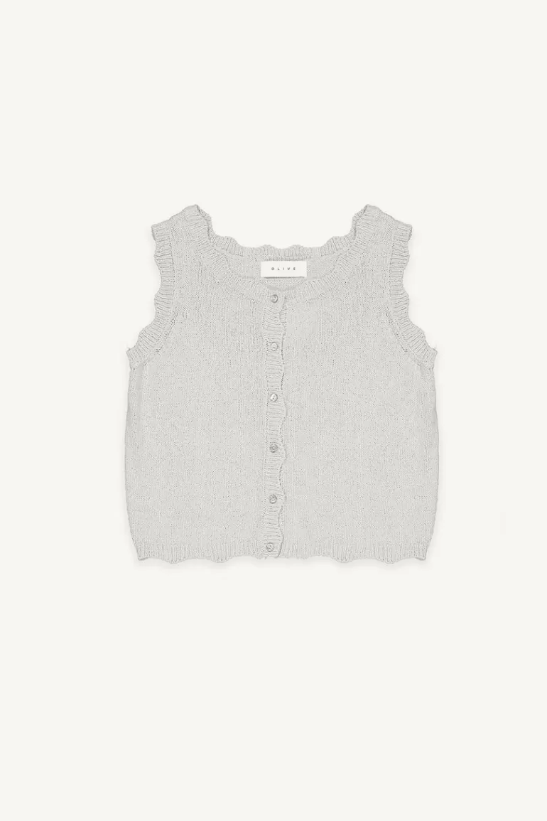 Women Olive Clothing Yuan Wave Vest, Blue