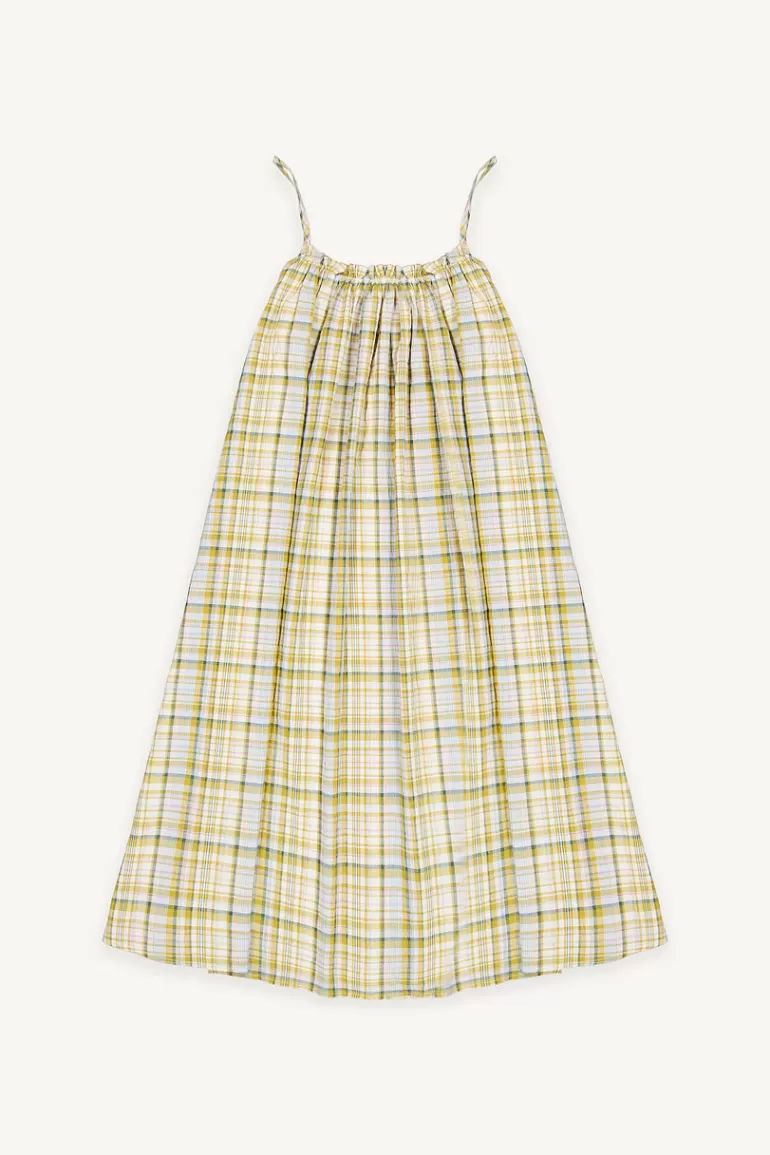 Women Olive Clothing Yuha Check Cami Dress, Mustard