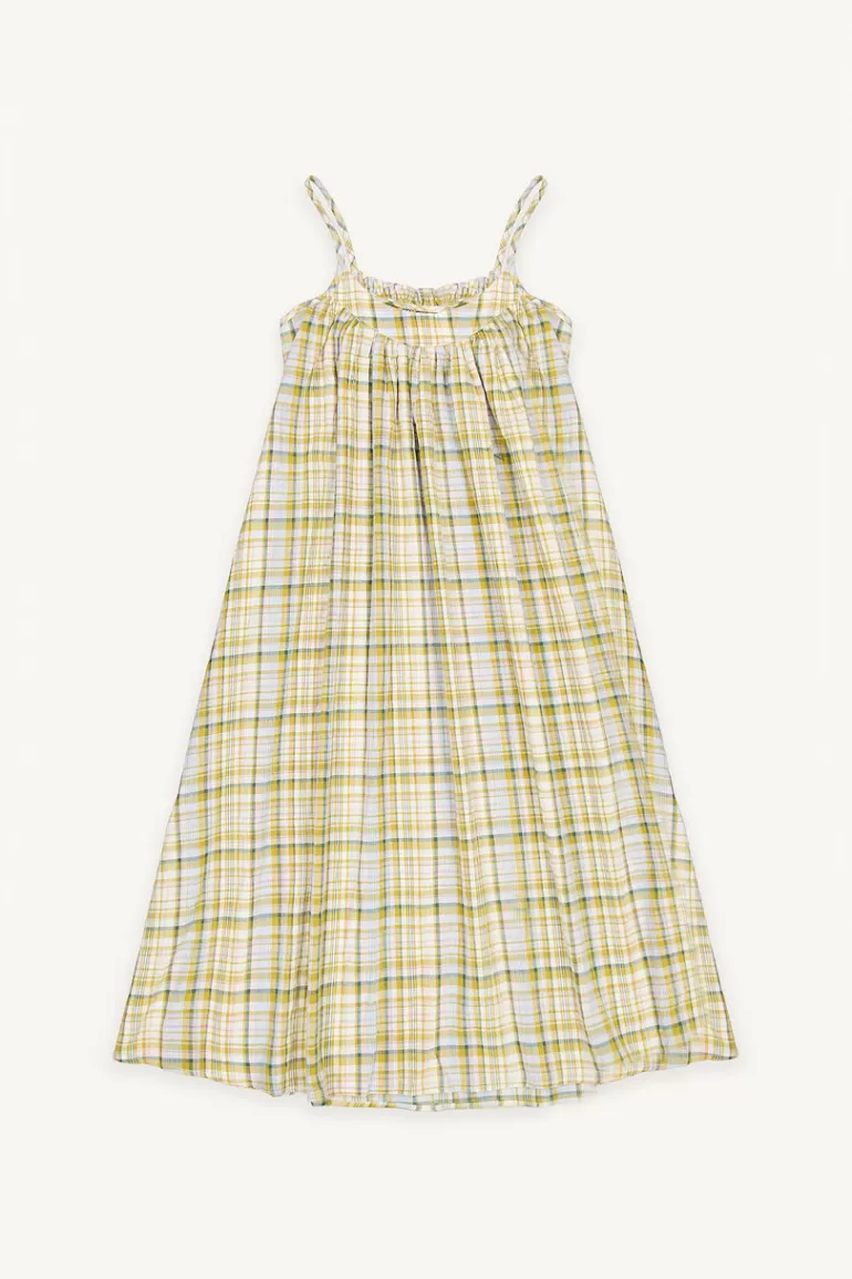 Women Olive Clothing Yuha Check Cami Dress, Mustard