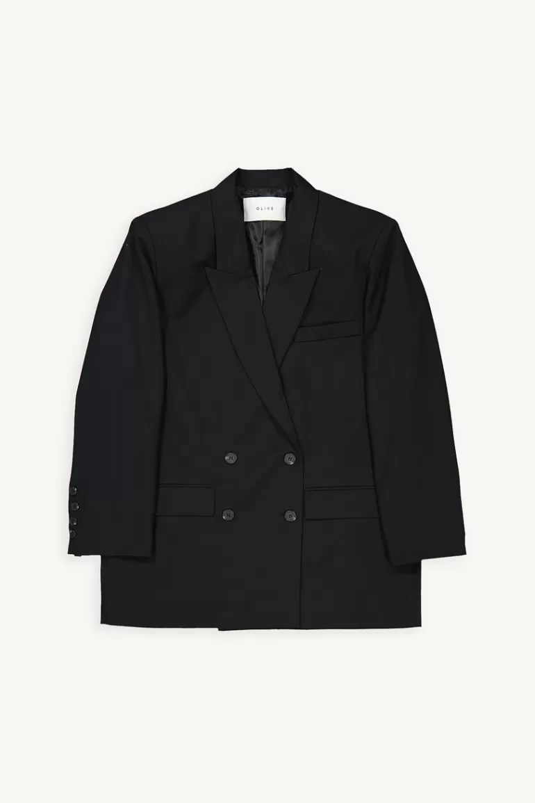 Women Olive Clothing Yuha Oversize Jacket, Black