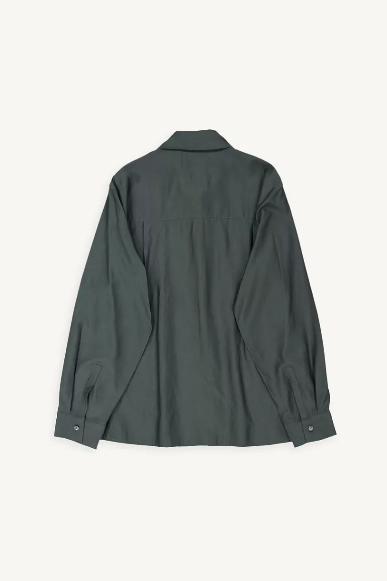 Women Olive Clothing Yuha Simple Shirt, Charcoal