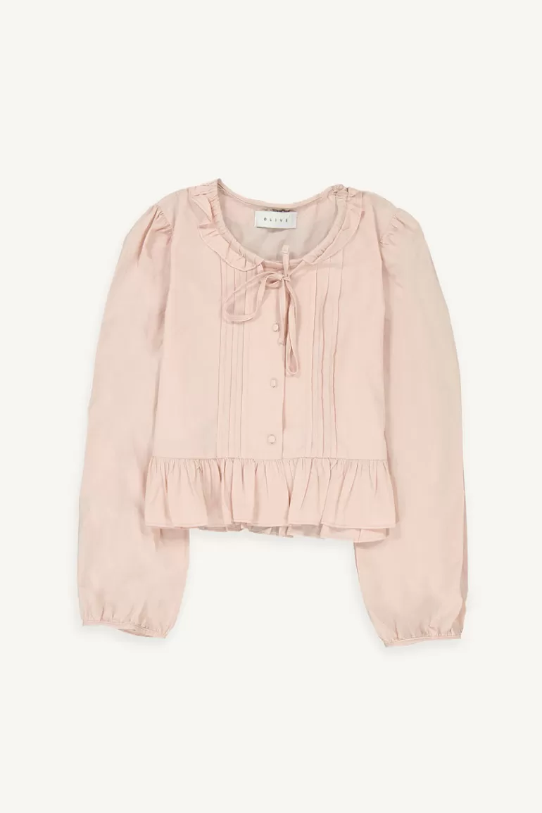 Women Olive Clothing Yujin Frill Collar Blouse, Pink