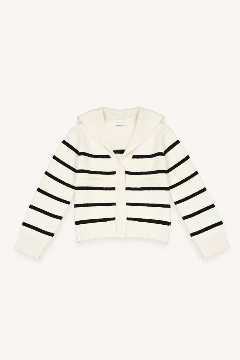 Women Olive Clothing Yuna Sailor Cardigan, Black