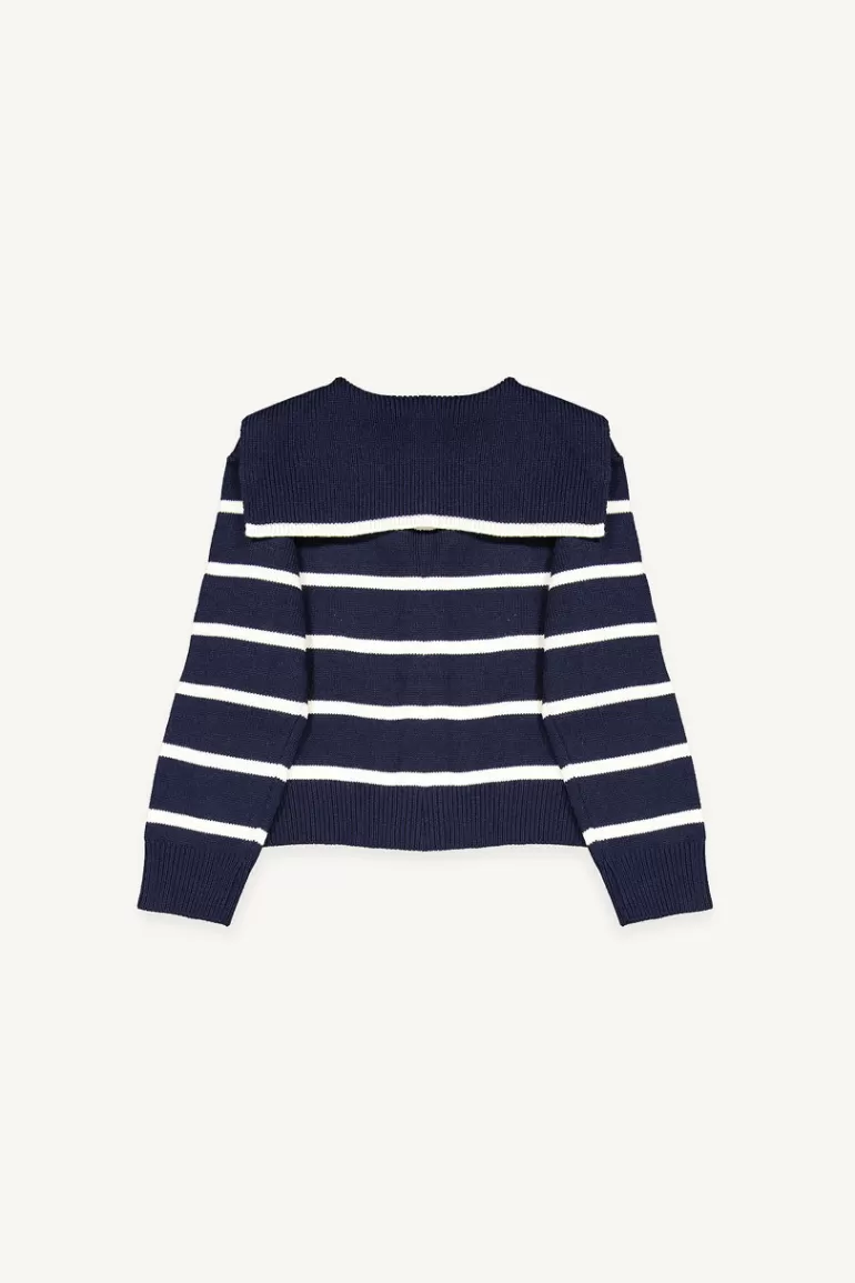 Women Olive Clothing Yuna Sailor Cardigan, Navy