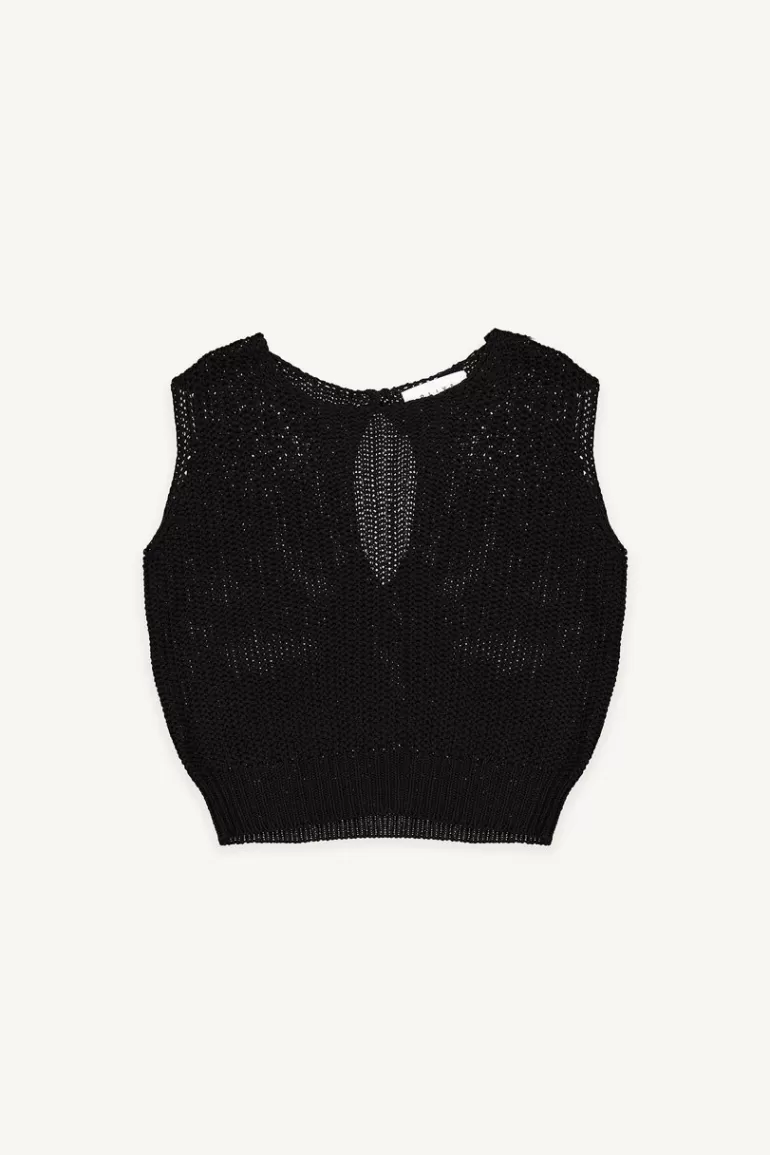 Women Olive Clothing Yuzu Open Tank, Black