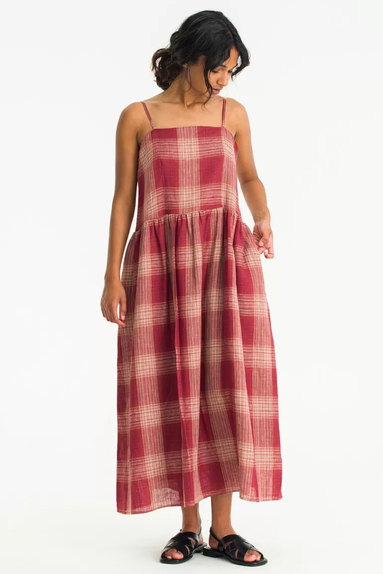 Women Olive Clothing Zadie Check Cami Dress, Red